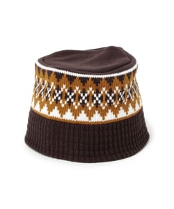 ダイア ジャカード ニット バケットハット