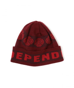 ▲INDEPENDENT / Woven Crosses Fold Over Beanie