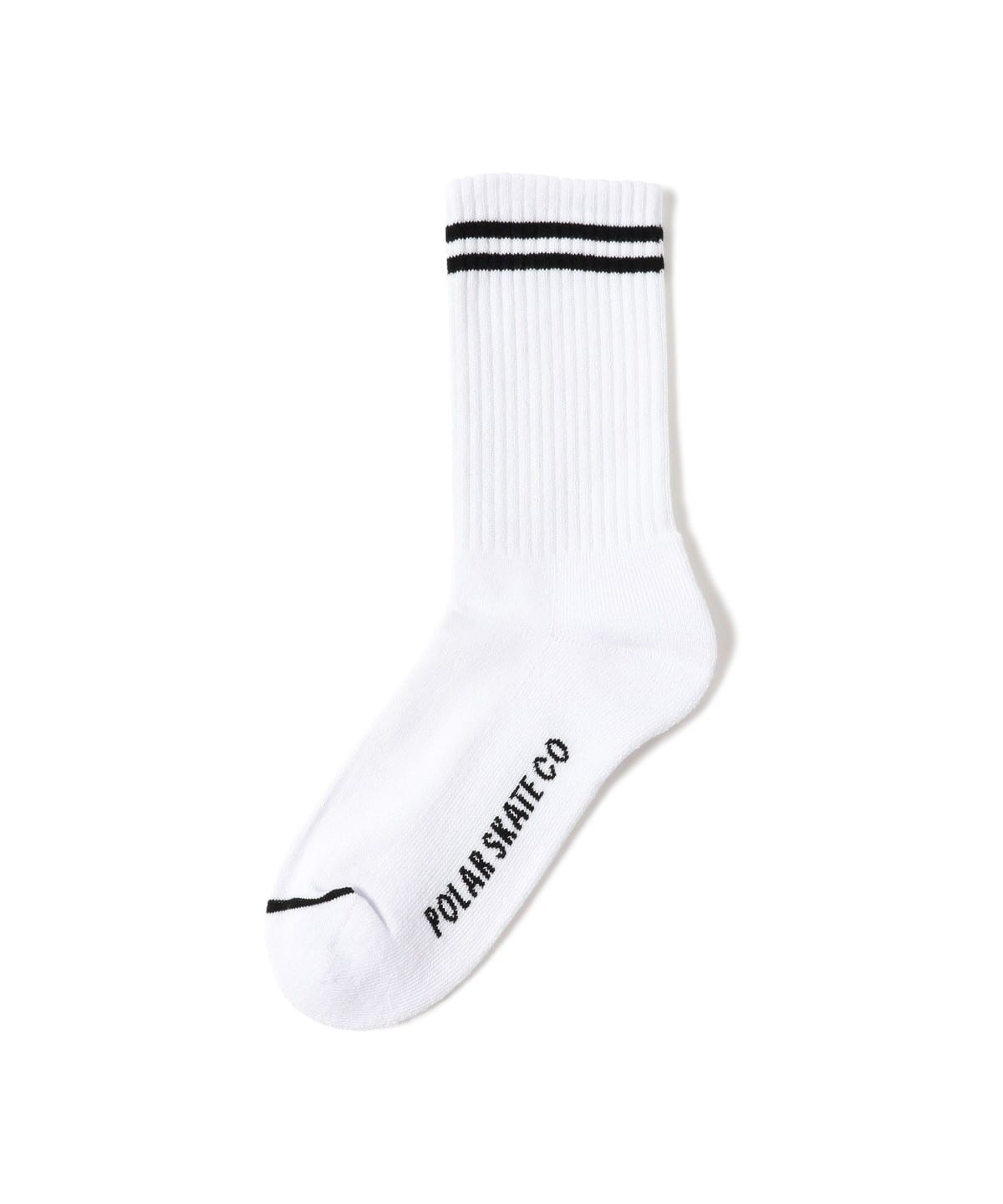 POLAR SKATE CO. ポーラースケートカンパニー / Rib Socks Long 2 Stripes レッグウェア MEN White/Black ONE SIZE POLAR SKATE CO. ポーラースケートカンパニー / Rib Socks Long 2 Stripes レッグウェア MEN White/Black ONE SIZE