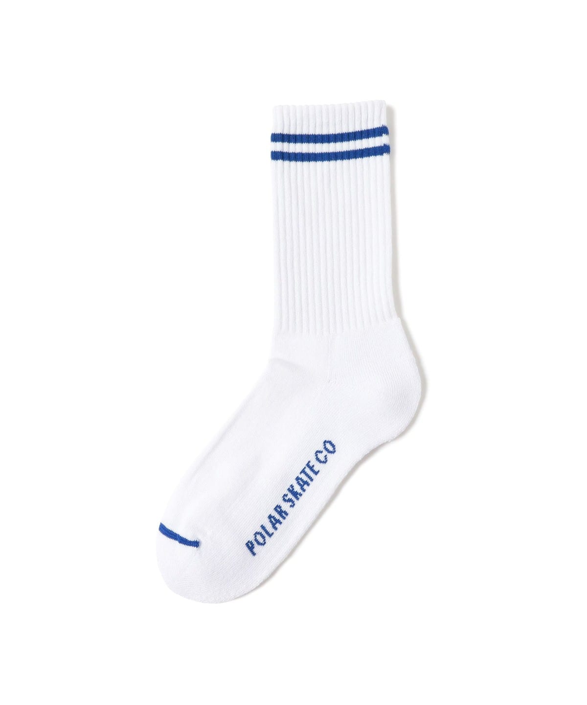POLAR SKATE CO. ポーラースケートカンパニー / Rib Socks Long 2 Stripes レッグウェア MEN White/Blue ONE SIZE POLAR SKATE CO. ポーラースケートカンパニー / Rib Socks Long 2 Stripes レッグウェア MEN White/Blue ONE SIZE