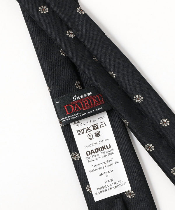 DAIRIKU / "Humming Bird"Embroidary Flower Tie