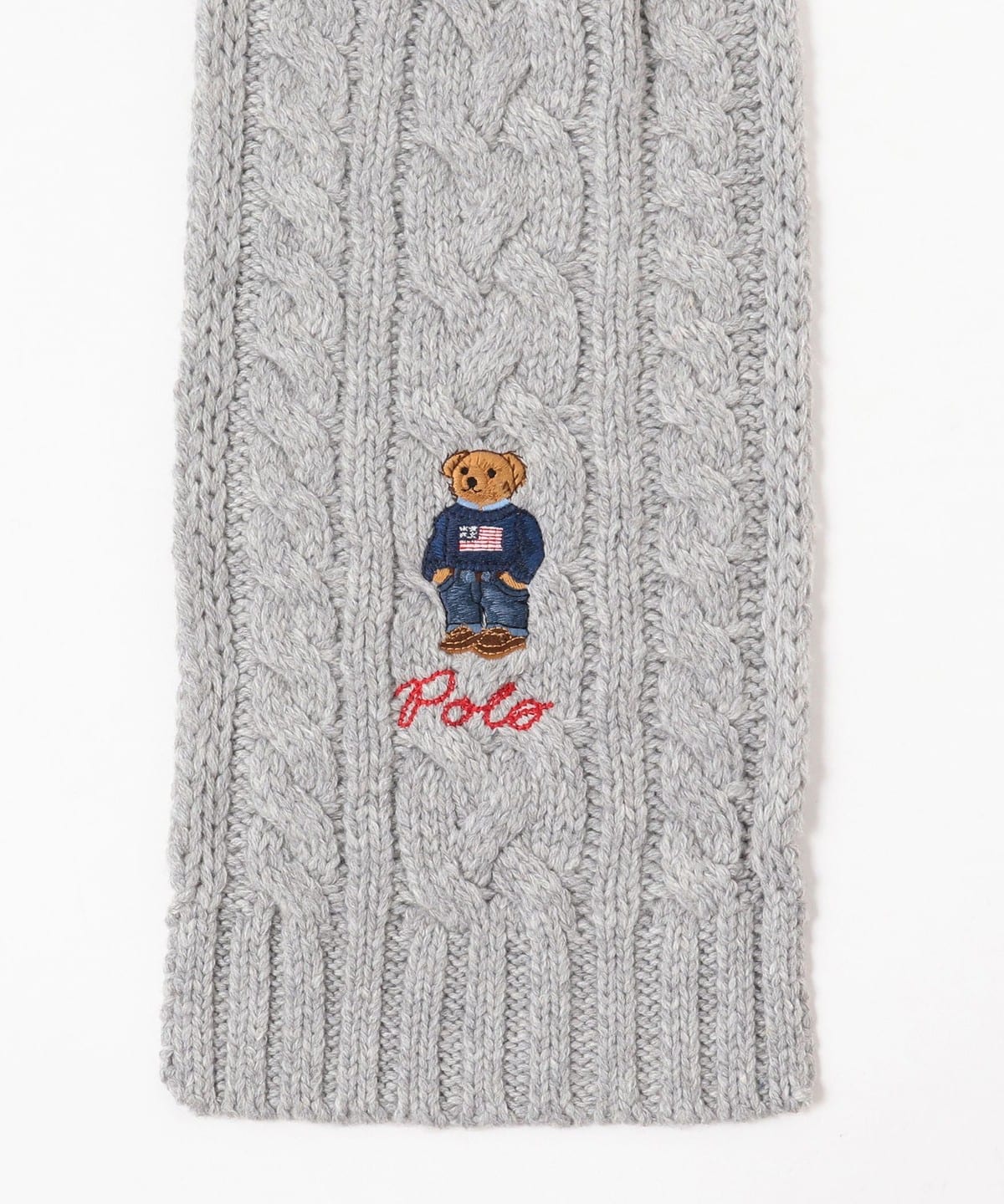 BEAMS POLO RALPH LAUREN / Polo Bear 绞花针织围巾 (时尚