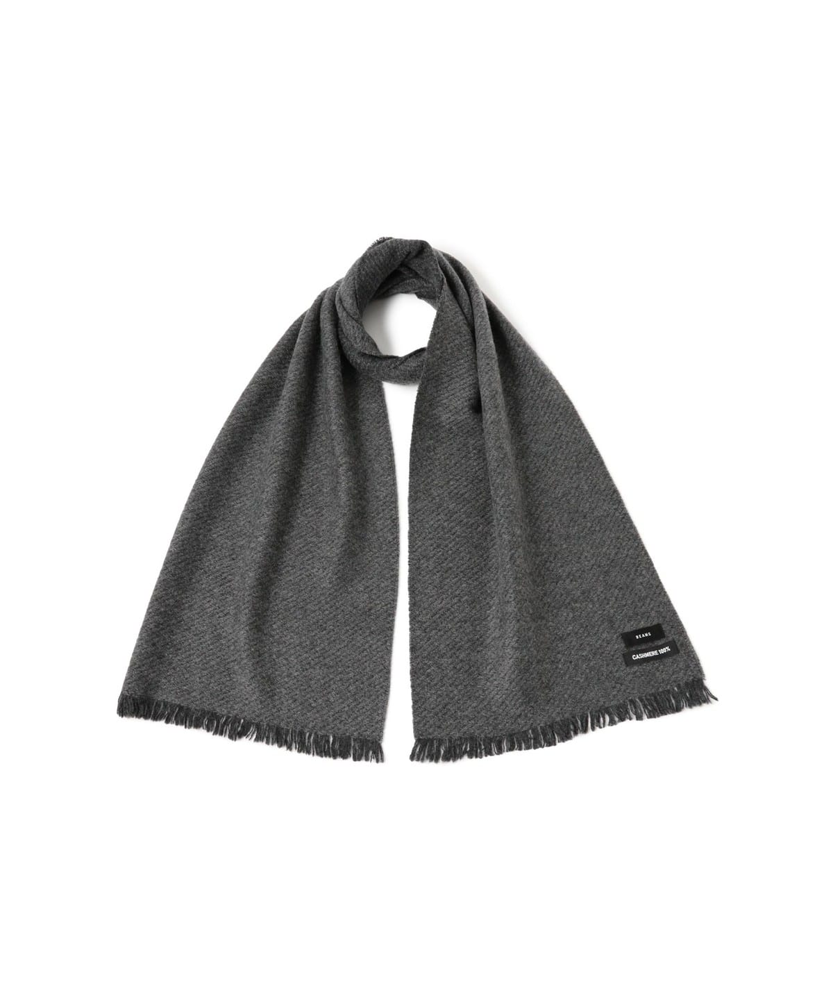 カシミヤ 2トーン マフラー ファッション雑貨 MEN CHARCOAL×GREY ONE SIZE