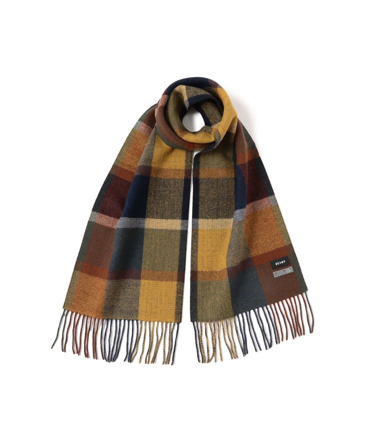 FENNEL（フェンネル）  ブロックチェックリバーシブルショール （ブラック） FENNEL（フェンネル） ブロックチェックリバーシブルショール