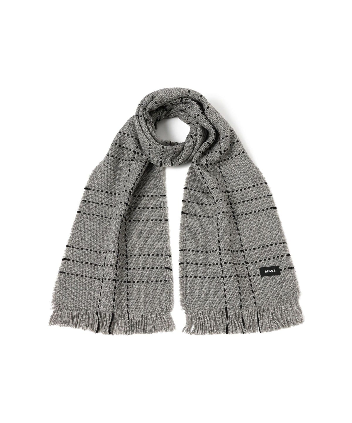 BEAMS グレー マフラー BEAMS（ビームス）ステッチ マフラー（ファッション雑貨 マフラー