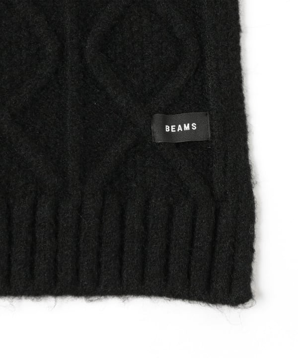 Tamme タム 黒 ケーブルニット風 ロングマフラー Tamme タム 黒 ケーブルニット風 ロングマフラー Tamme タム 黒