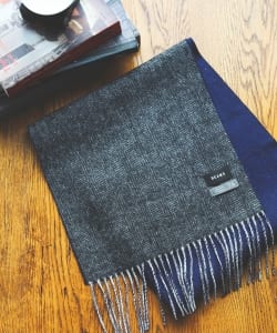 ▲BEAMS / ヘリンボーン リバーシブル マフラー 19AW