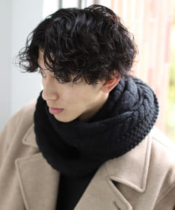 ▲BEAMS / ケーブル編み リブ スヌード