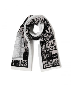 ▲C.E / System Grid Knit Scarf