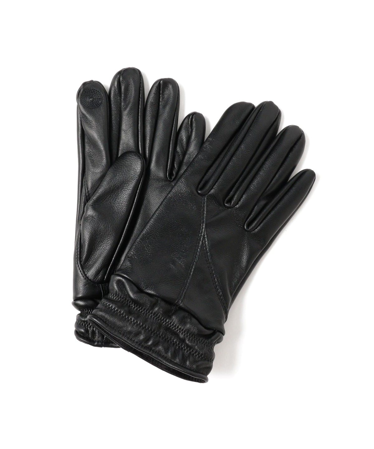 ビームス　手袋　羊革 BEAMS（ビームス）ケーブルニット レザーグローブ（タッチパネル