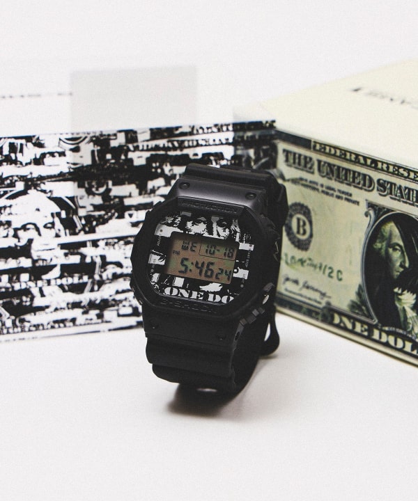 BEAMS（ビームス）G-SHOCK × KOUSUKE KAWAMURA × BEAMS T / 別注 DW 5600-E ''1 dollar  bill shredded''（時計 腕時計）通販｜BEAMS