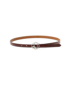 ▲NEEDLES / Peace Buckle Narrow Belt - Crocodile Embossed Leather