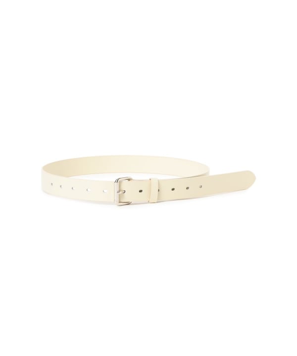 AURALEE / GLAZED LEATHER ROLLER BUCKLE BELT