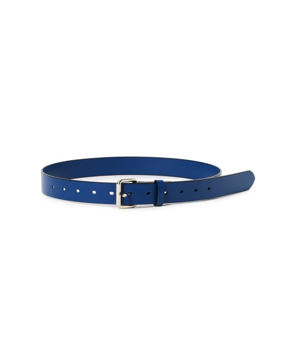 AURALEE / GLAZED LEATHER ROLLER BUCKLE BELT