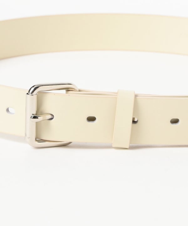 AURALEE / GLAZED LEATHER ROLLER BUCKLE BELT