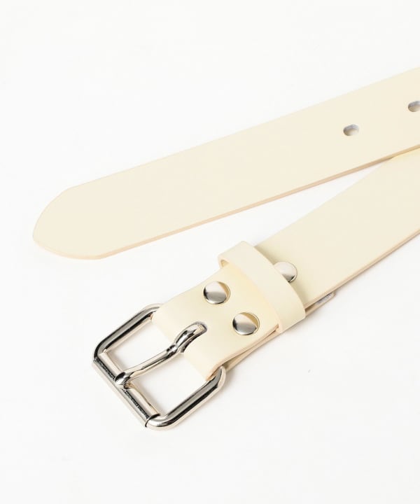 AURALEE / GLAZED LEATHER ROLLER BUCKLE BELT