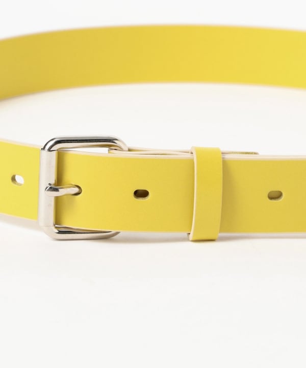 AURALEE / GLAZED LEATHER ROLLER BUCKLE BELT