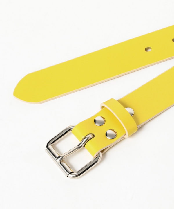 AURALEE / GLAZED LEATHER ROLLER BUCKLE BELT