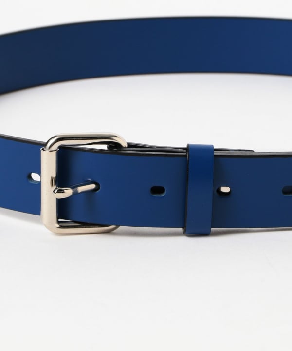 AURALEE / GLAZED LEATHER ROLLER BUCKLE BELT