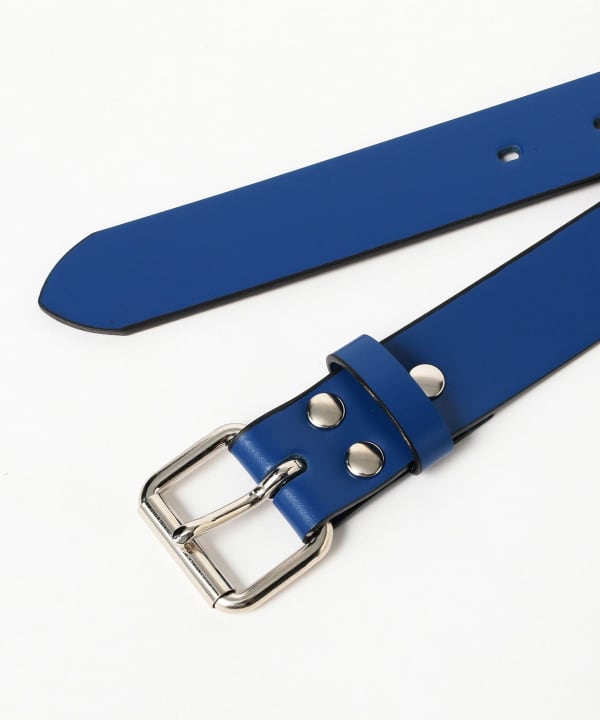 AURALEE / GLAZED LEATHER ROLLER BUCKLE BELT