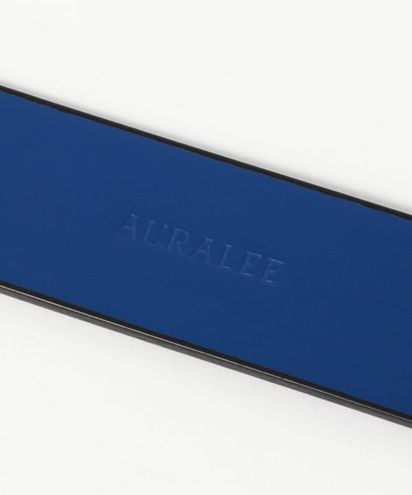 AURALEE / GLAZED LEATHER ROLLER BUCKLE BELT