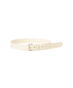 AURALEE / GLAZED LEATHER ROLLER BUCKLE BELT