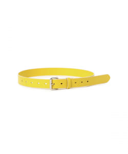 AURALEE / GLAZED LEATHER ROLLER BUCKLE BELT
