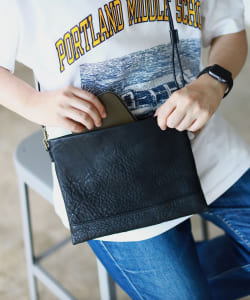 SLOW × BEAMS / 別注 Leather Sacoche
