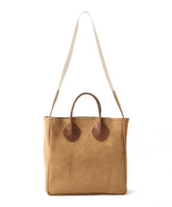 ▲【予約・イベント限定】 MOTO×BEAMS PLUS / 別注 ホースバットスウェードレザー キャリーオール Small