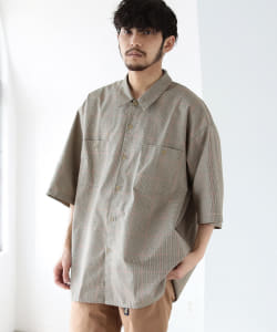 BEAMS / 男裝 T/C 格紋 工作 短袖襯衫