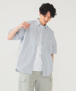 BEAMS / 男裝 寬版 五分袖 扣領 襯衫