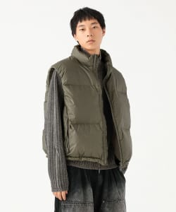 BEAMS / 男裝 寬版 色落 羽絨背心