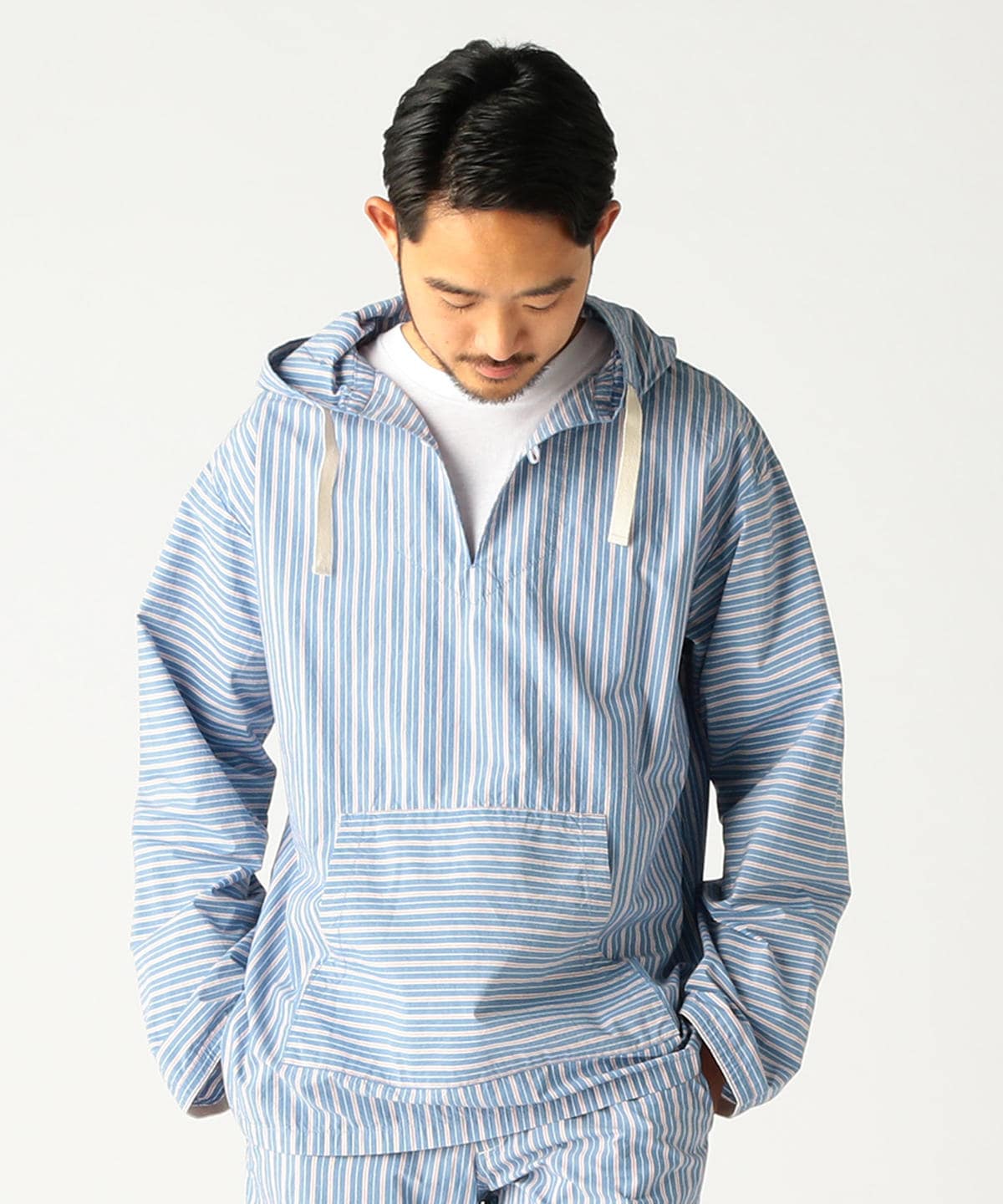 beams /连帽条纹衬衫