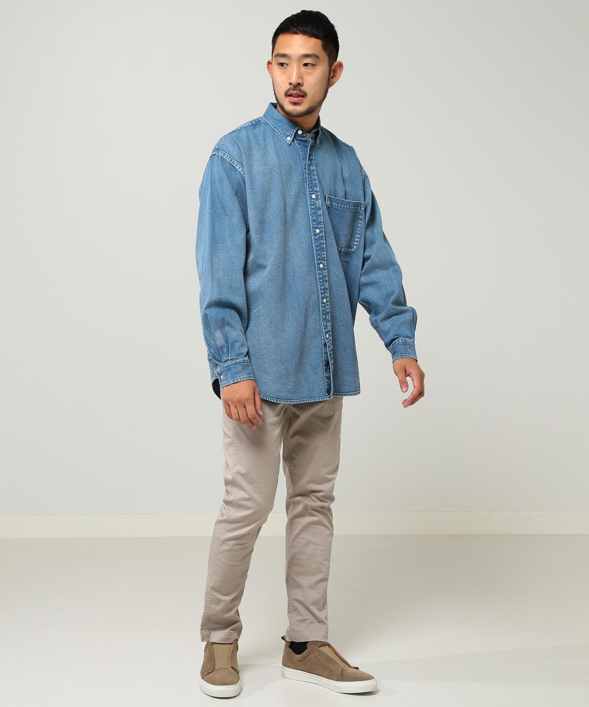 beams / 长袖宽大丹宁衬衫