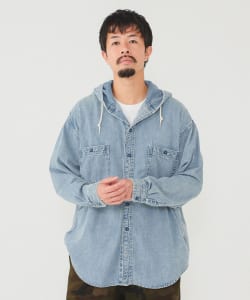 BEAMS / 男裝 青年布 連帽 襯衫