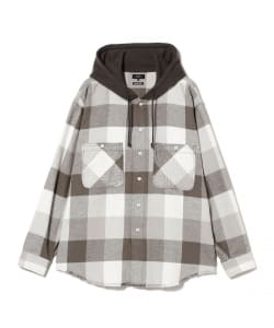 BEAMS / 男裝 連帽 格紋 法蘭絨 襯衫