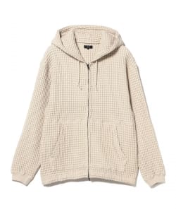 BEAMS / 男裝 華夫格 拉鍊 連帽衛衣