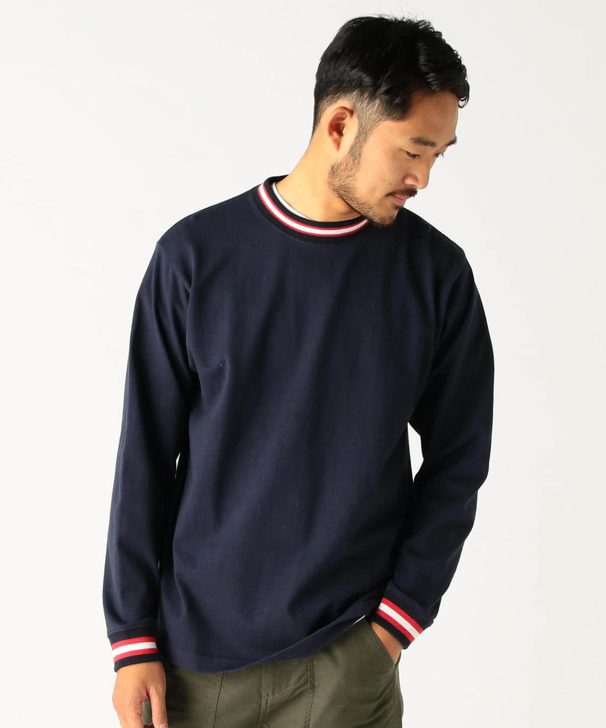 beams/三色旗边线t-shirt