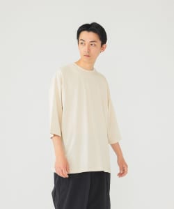 BEAMS / 男裝 絲光 圓領 八分袖 T恤