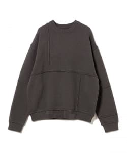 BEAMS / 男裝 5G 寬版 色塊 圓領 針織衫