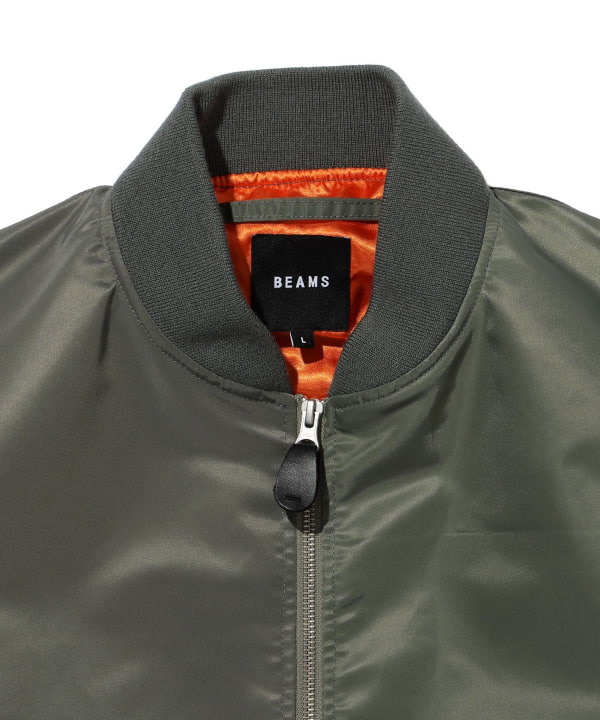 BEAMS BEAMS / 男裝寬版拼接MA-1 外套（短夾克短夾克）網購｜BEAMS