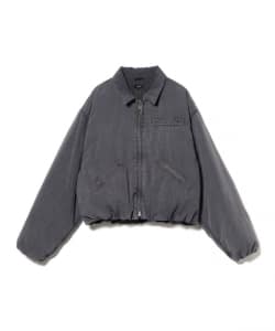 BEAMS / 男裝 寬短版 色落 帆布 羽絨外套