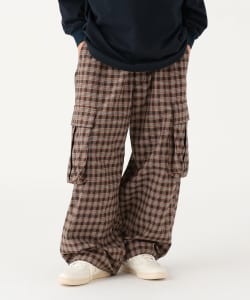 BEAMS / 男裝 寬直筒 格紋 CARGO 長褲