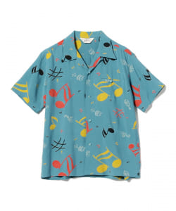 ▲STAR OF HOLLYWOOD / HIGH DENSITY RAYON OPEN SHIRT “ROCKIN' NOTES”