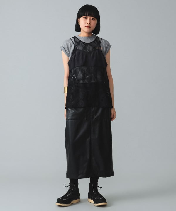 BEAMS BOY（ビームス ボーイ）maturely / Lace Satin Layered Tank Top 