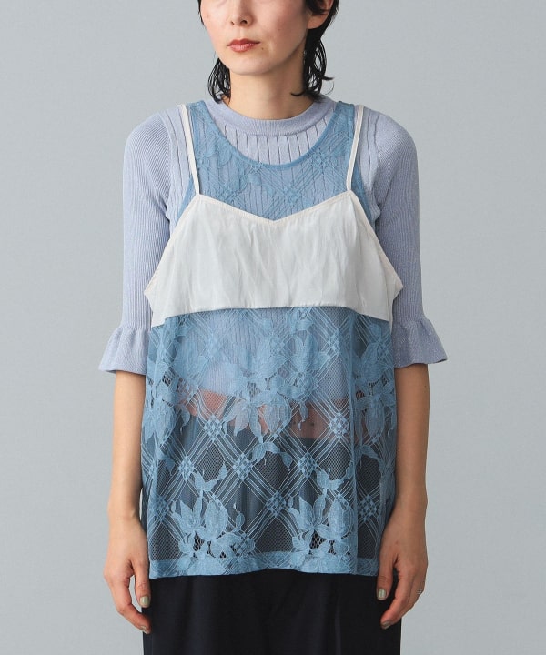 BEAMS BOY（ビームス ボーイ）maturely / Lace Satin Layered Tank Top 