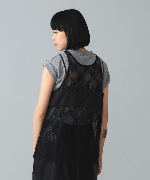 BEAMS BOY（ビームス ボーイ）maturely / Lace Satin Layered Tank Top