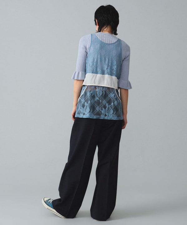 BEAMS BOY（ビームス ボーイ）maturely / Lace Satin Layered Tank Top 