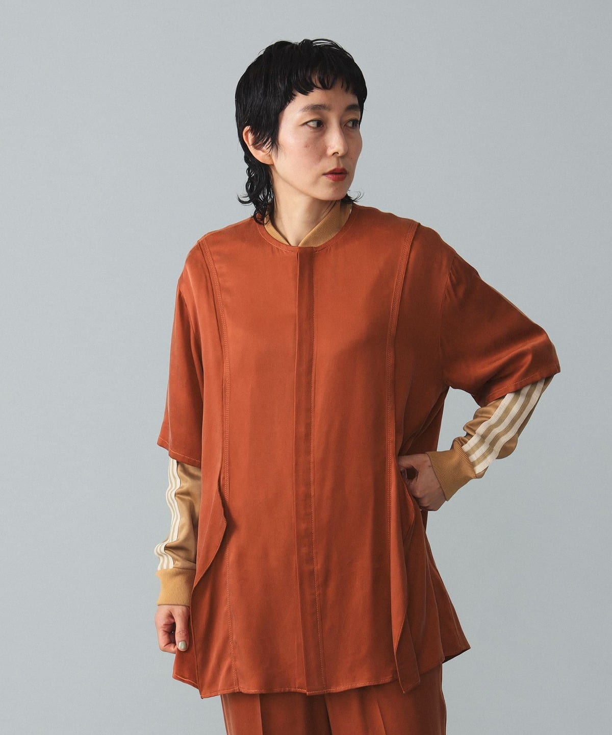 BEAMS BOY（ビームス ボーイ）maturely / FibrilSatin Blouse（シャツ 