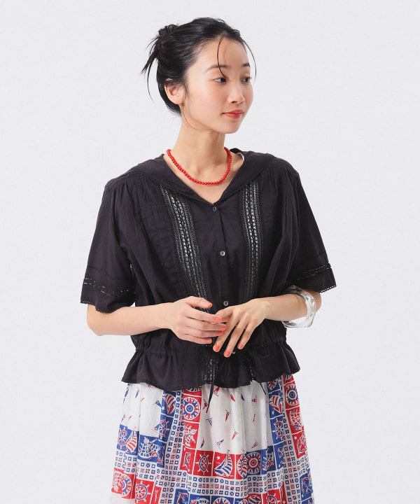 BEAMS BOY ヴィンテージ レース ショートシャツ BEAMS BOY（ビームス ボーイ）ヴィンテージ レース ショート